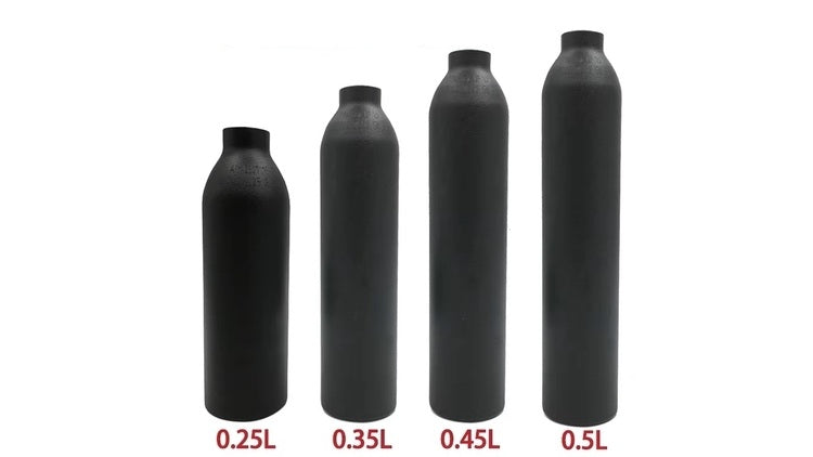 HPA Pressluft Flasche 300 Bar Aluminium - Flacher Boden M18x1,5