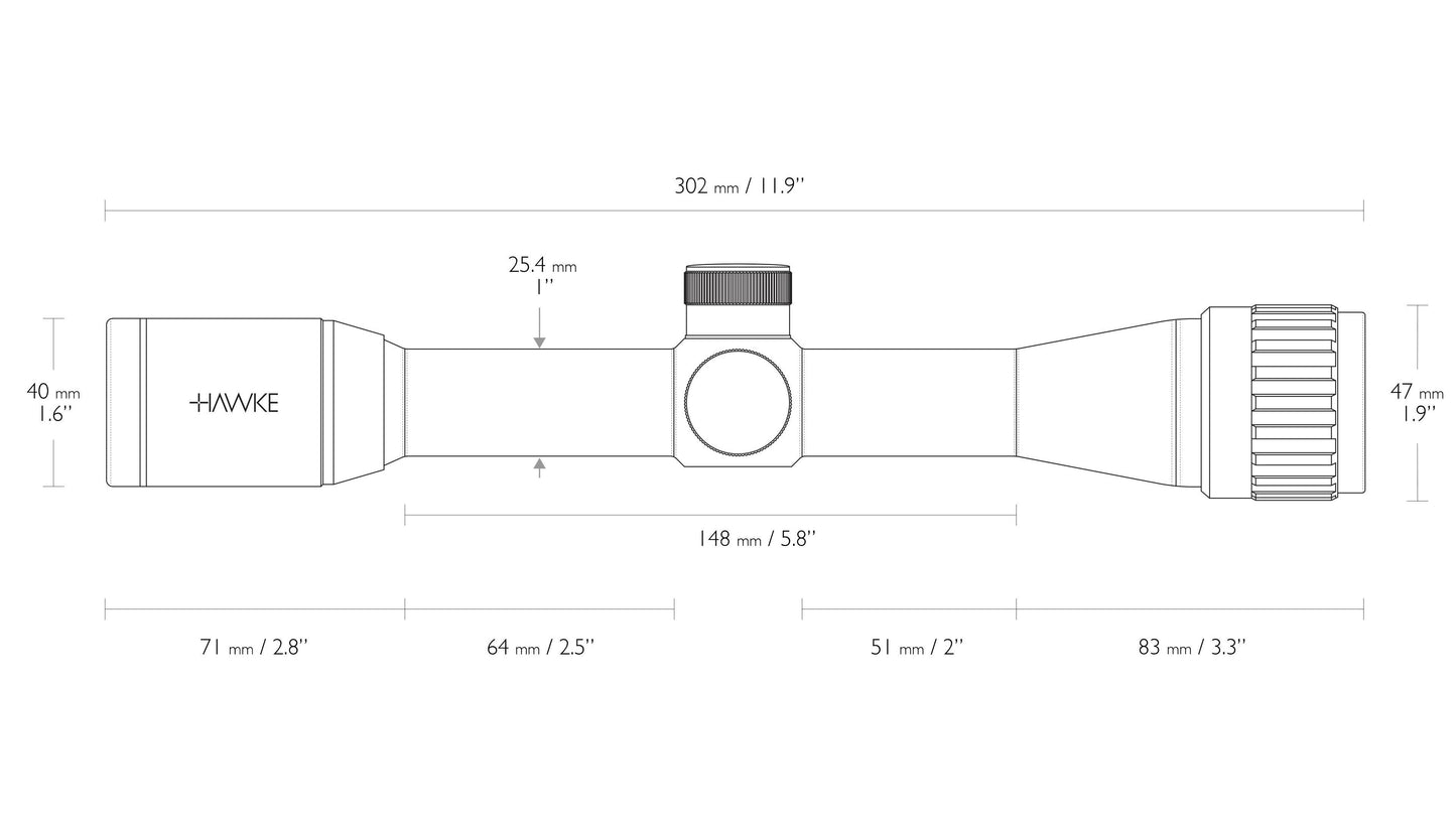 Hawke Vantage 4x32 AO - Mil Dot
